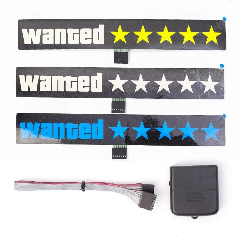 Elektrinis LED Ieškomas Automobilio Lipdukas Ieškomas Penkiakampė Žvaigždė EL Šalta Šviesa Automobilio Lipdukas Auto Moto LED Šviesą Spinduliuojantys Ženklai Automobilio Lipdukai