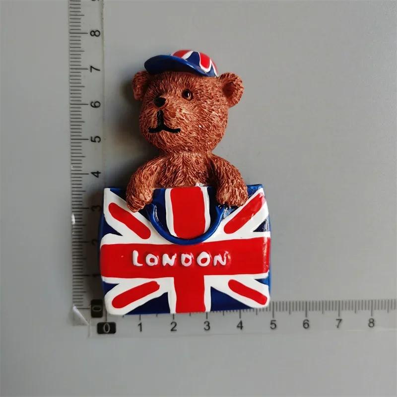 British Fridge Magnets London Bus  Big Ben Manchester Windsor Oxford Bear England Magnetic Fridge Stickers Collection Gifts