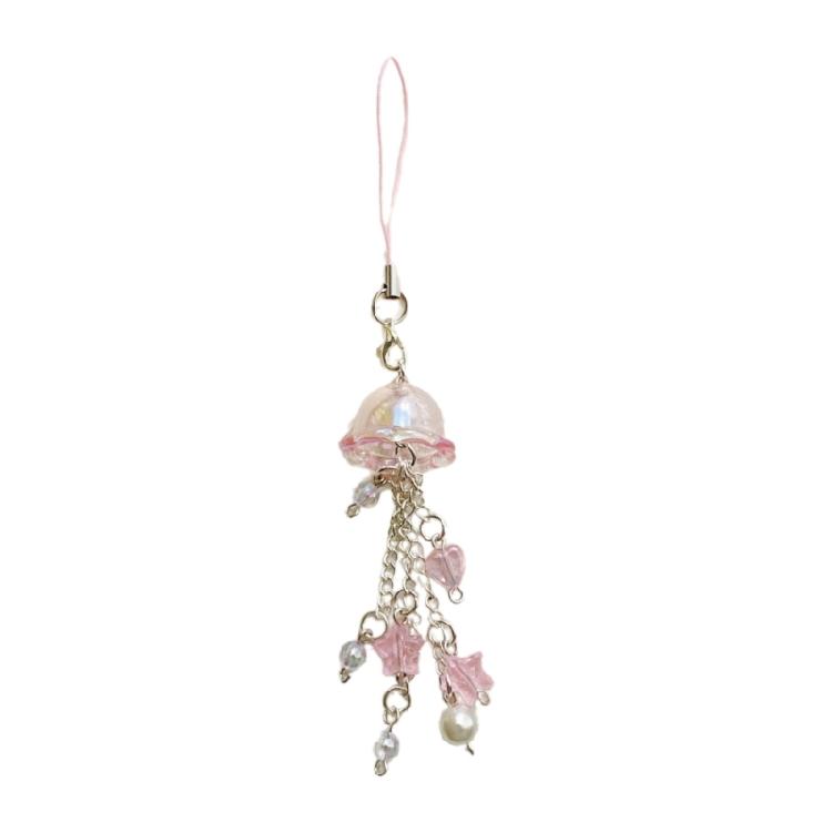 

Delicate Star And Pearls Wind Chime Elegant Star And Pearls Wind Chime Phone Strap Chain For Cozy Home Atmosphere розовый