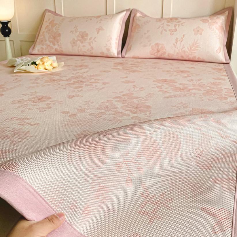 Summer Ice Silk Ice Vine Cooling Mat 3-piece Set Anti Slip Bare Sleeping Cooling Mat Air Conditioning Soft Mat