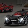ABAA1 1:24 Project EVO Toy Model Car Diecast Metal Doors Opened Supercar Sound Light Pull Back Vehicles Boys Collection GiftVV
