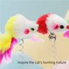 1PC Spring Mouse Colorful Suction Cup with Feather Teasing Stick Pet Toy