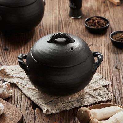 Japanischer Hochtemperatur-Keramik-Tontopf für Reis, Suppe und Eintopf.