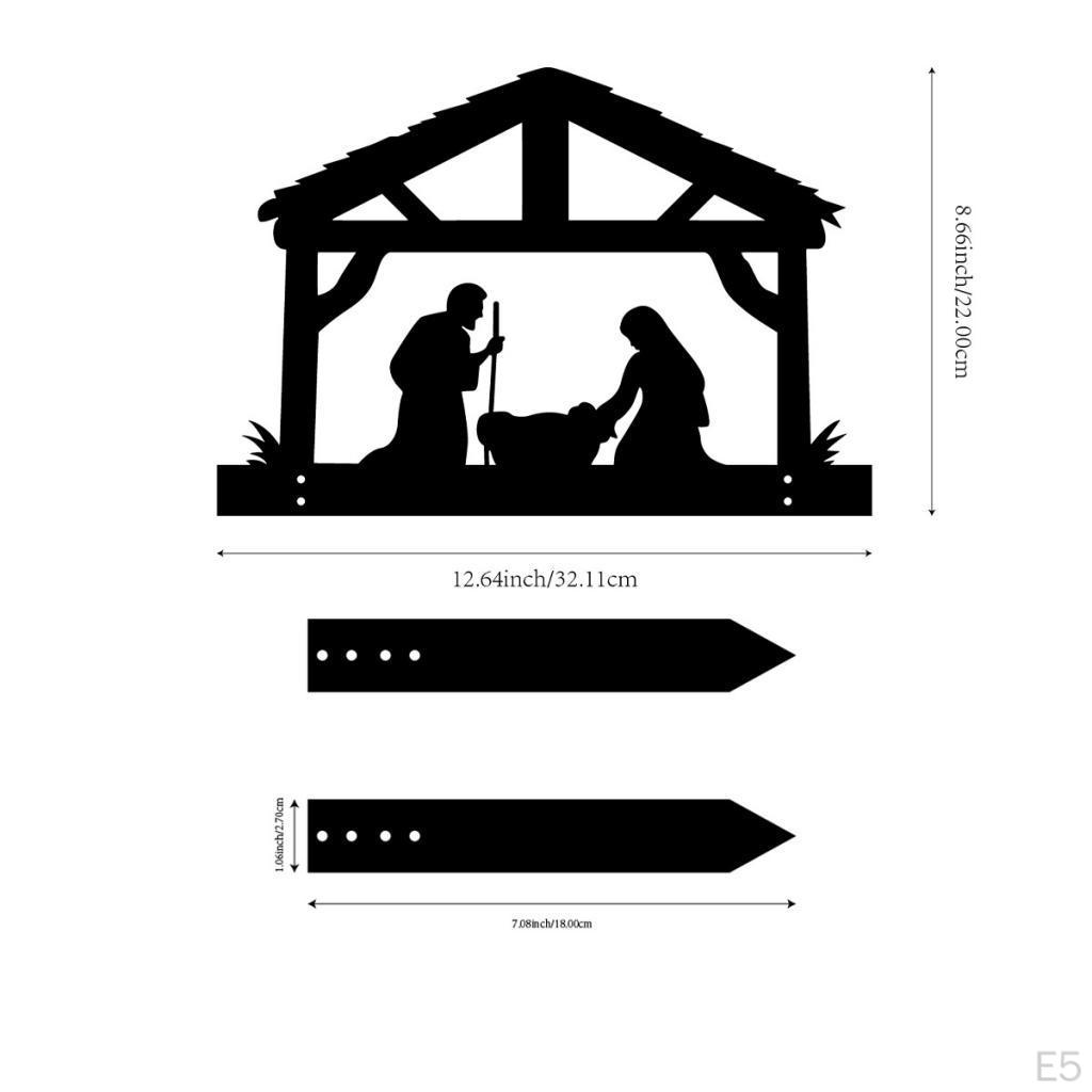 Nativity Scene Silhouette Yard Sign Decor Garden for Walkway