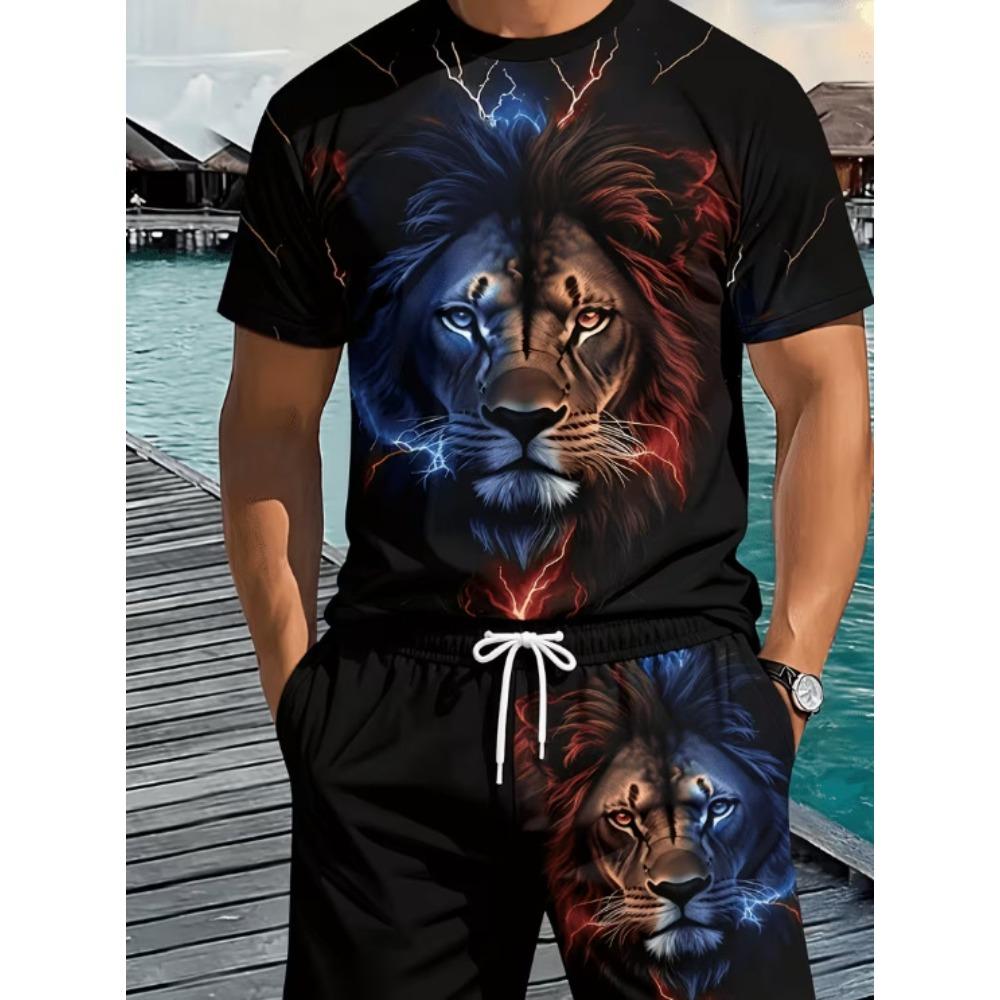 3D Digital Printed T-Shirt Teen Men s Short Sleeve Suit Versatile and Breathable S