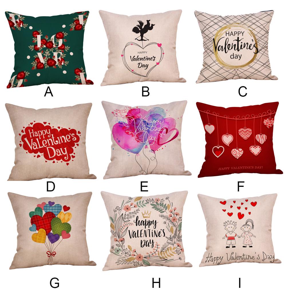 Pillowcase Valentine's Day Pattern Sofa Cushion Cover Household Decoration