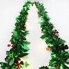 100M Christmas Green Ribbon with Red Berry Christmas Tree Garlands Hanging Colorful Ornaments Xmas Wedding New Year Decoration