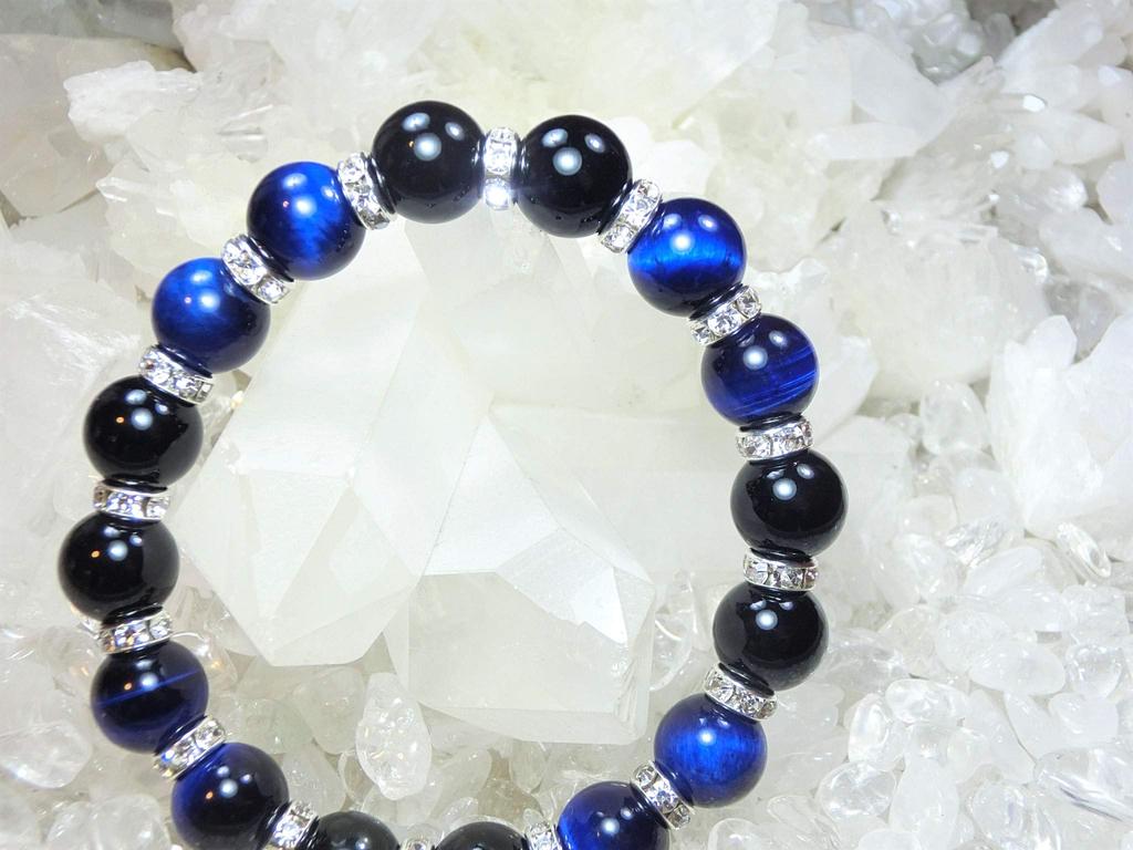Increase Your Luck with This Lucky Bracelet Large Size Featuring Blue Tiger Eye and a Natural Stone Power Stone Size Promotes Financial and Career