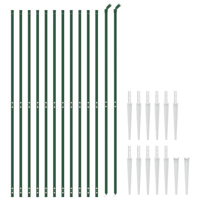 VidaXL Clôture en Treillis Métallique et Piquet d'Ancrage, Panneau de Clôture Décoratif, Barrière de Protection Jardin Patio 154123
