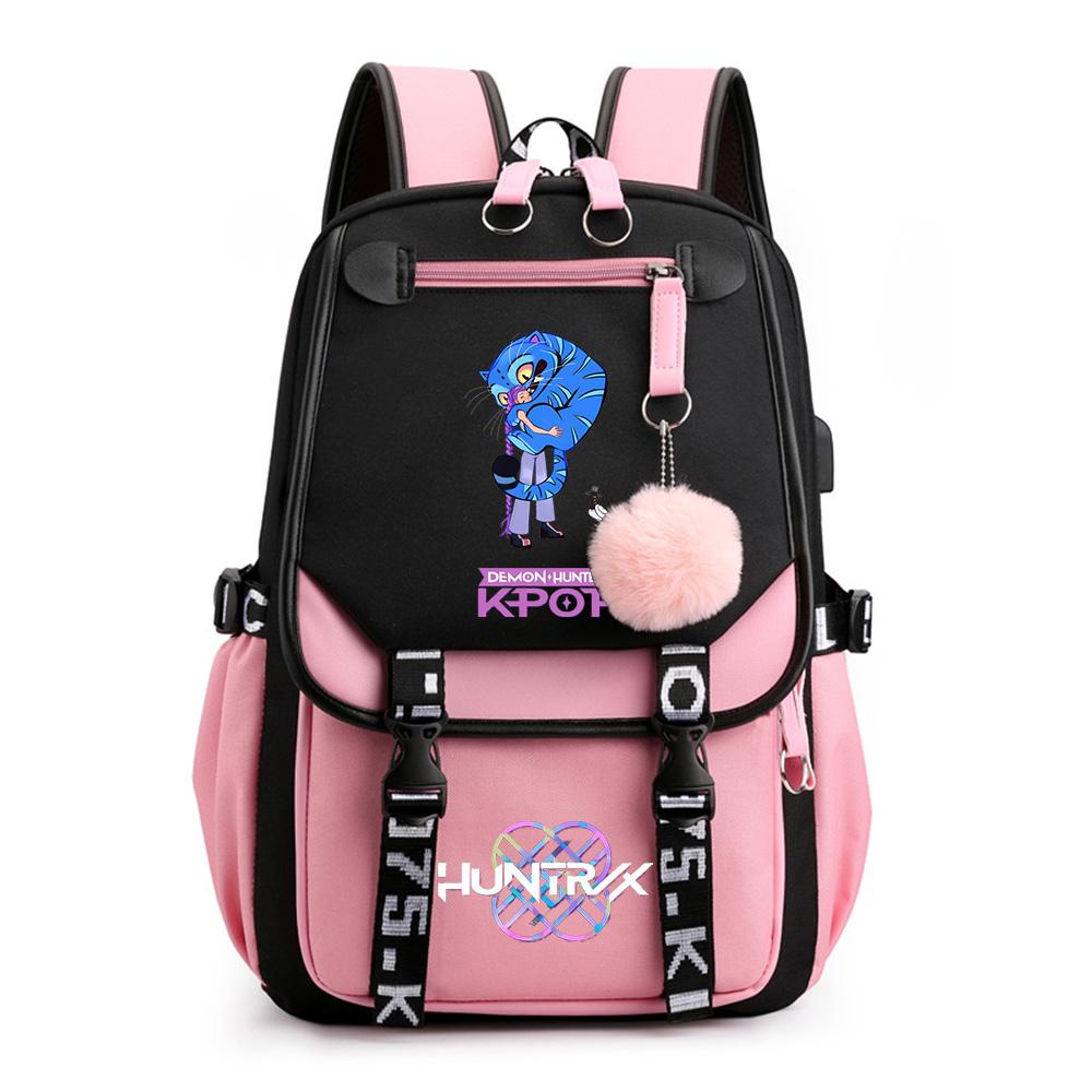 Anime K-Pop Demon Hunters Printed Backpack Schoolbag for Teenager Student Girl Boy Bookbag Large Capacity Waterproof Travel Bag Gift Rucksak