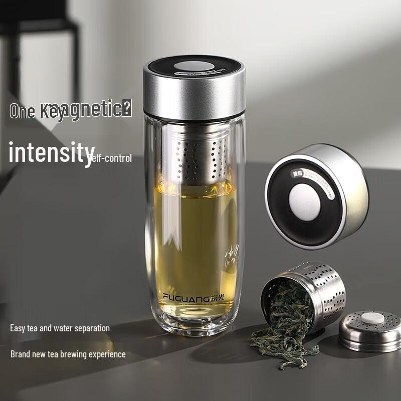 

FUGUANG Magnetic Double-Layer Glass Tea Cup