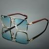 Wooden Sunglasses For Men Women Vintage Square Trendy Fashionable Luxe Gafas De Sol Hombre Unisex Stylish Shades