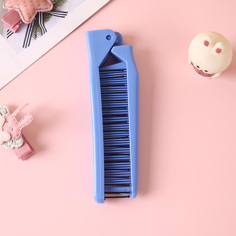 

1 шт. Пластиковая дорожная расческа Портативная складная расческа Антистатическая расческа Заколка Инструмент для укладки синий