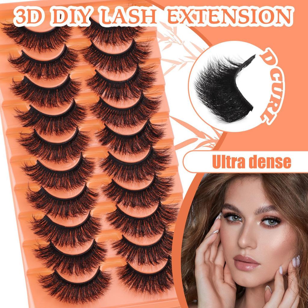 10 Pairs Of Thick Fried False Eyelashes Simulation Multi-Layer Natural Slender Curled Eyelashes