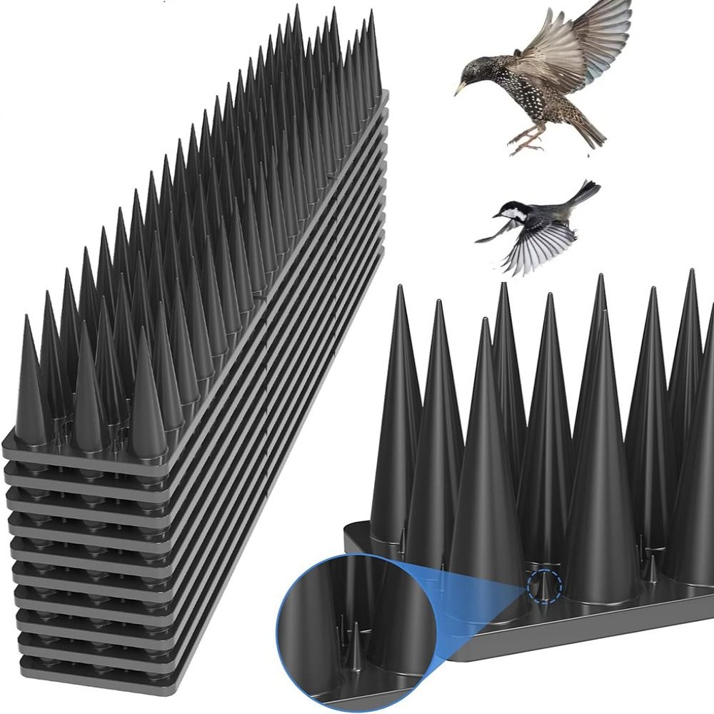8/12pcs Long Lasting Anti Bird Spike Strip Anti Climb Bird Defender Spikes  Balcony Eaves