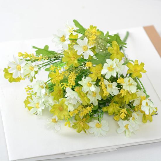 28-Köpfige Künstliche Blumen für den Außenbereich UV-beständige Kunstseide Wildblumen mit Stiel Fake Blumengesteck für Pflanzgefäß Hängekorb Veranda Terrasse