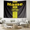 Custom Name Borussia Dortmund Print Tapestry, Backdrop, Easy Setup, Ideal for Bedroom, Office & Living Room, with Aesthetic Wall Hanging Decor.