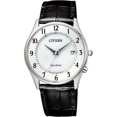 AS1060-11A ( Sledujte pánské rádiem řízené hodinky CITIZEN COLLECTION Eco-Drive) Kulaté hodinky černé