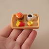 Dollhouse Miniature Food Set: Hamburger, Fries & Coffee Tray