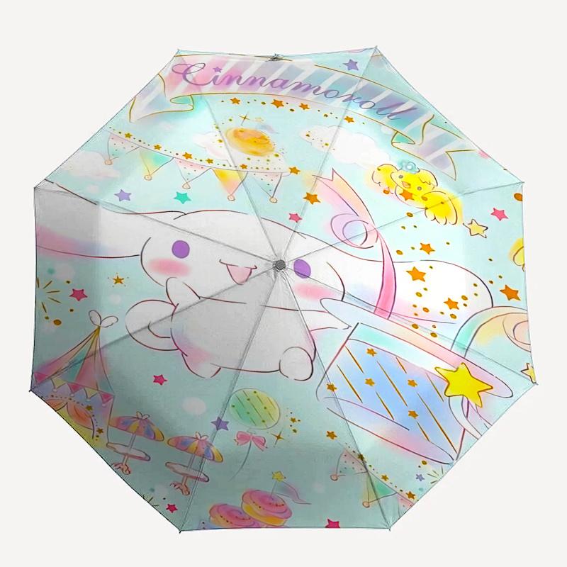 1pc Cinnamoroll Festival Umbrella - Automatic Opening/Closing, Portable 3-Fold Design, 8-Bone Iron Frame, Outdoor Umbrella, Perfect Gift for Fans, Tra