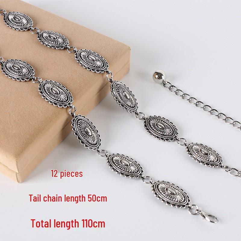Women's Versatile Fashion Metal Waist Chain - Decorative Belt for Dresses and Sweaters
