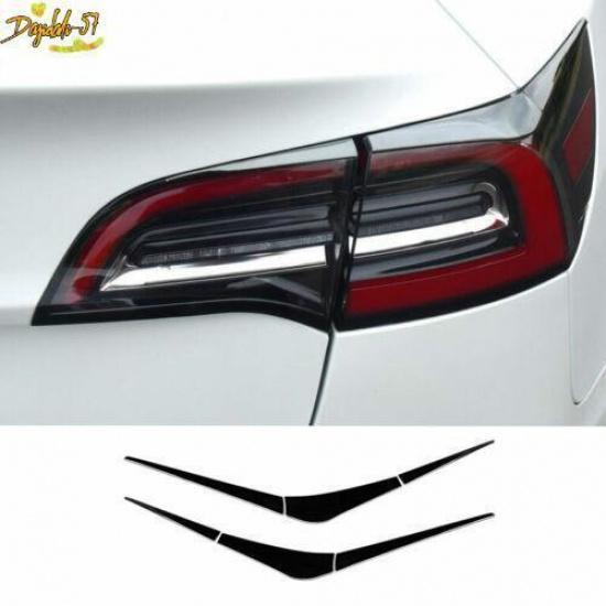 For Tesla Model 3 2017- Black Titanium Rear Tail Light Lamp Strip Trim 6pcs
