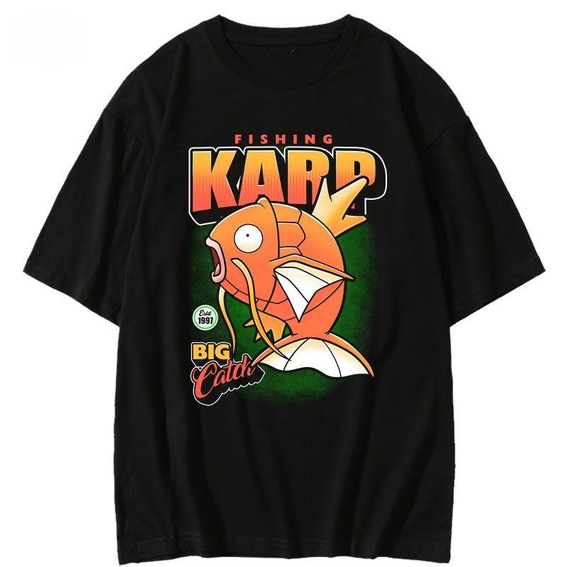 

Pokémon Magikarp Printed Cartoon Loose Tshirt Mens 2026 Summer Fashion Oversize Street Casual Y2K Tops Streetwear Clothing S