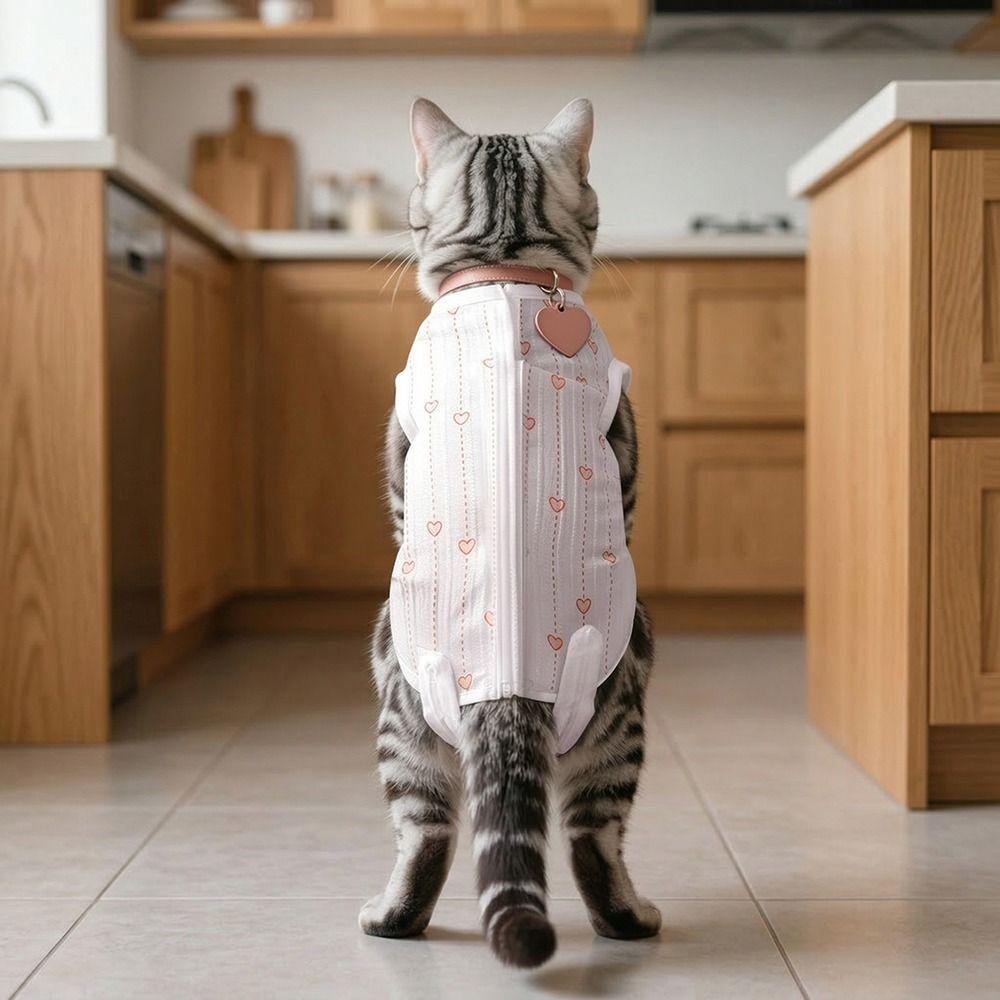 Soft Material Cat Recovery Clothes Breathable Fabric Cat Protective Vest  Weaning Period