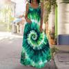 Women's Slip Dress Maxi Long Dress Spiral Tie Dye Print Stitching Print Dress Spring & Summer Leisure Vacation