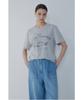 Bobeu Racing Graphic Pigment Washed T-Shirt_Light Khaki_7156240005