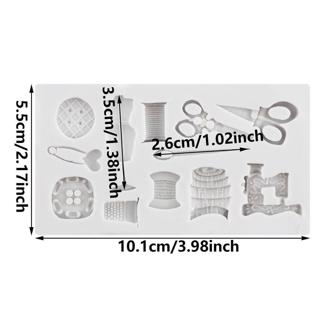 Sewing Tools Silicone Molds Scissors Button Sewing Designer Clothes Fondant Mold Cake Decorating Tools Cupcake Topper Candy Chocolate Gumpaste Mold