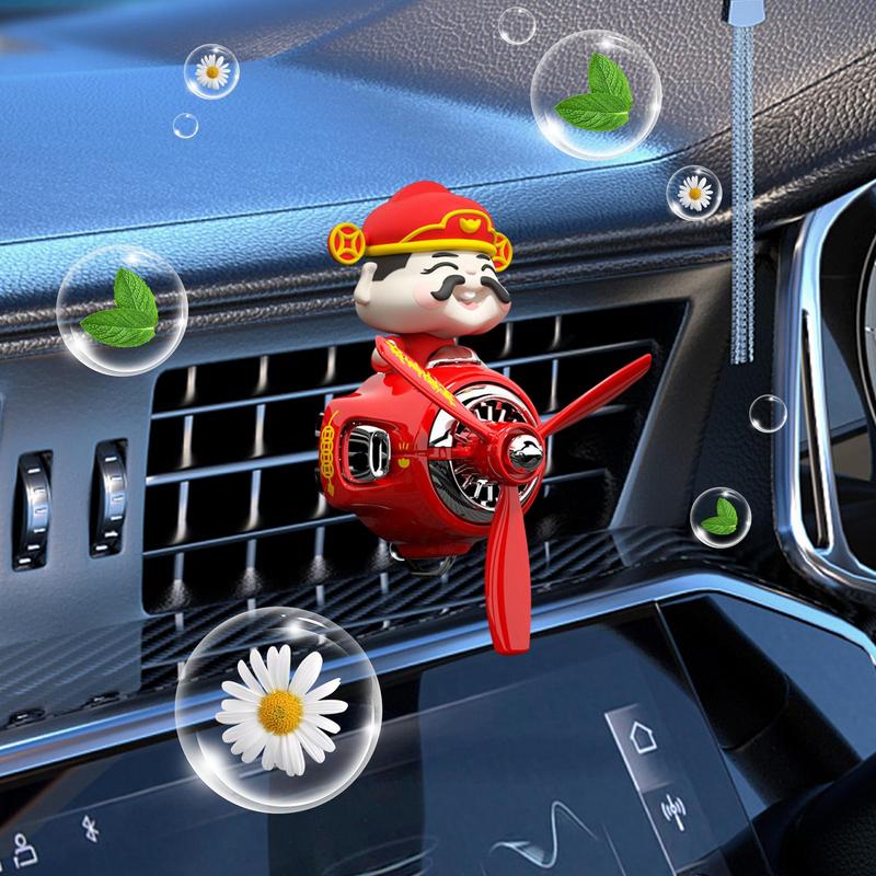New Year shaking head God of Wealth Pilot Clip Car Air Vent Freshener perfume Automobile Interior Aromatherapy Diffuser Clip