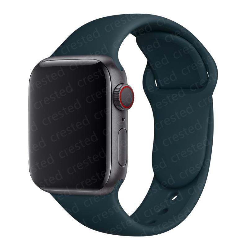 Silicone Strap For Watch Band 44mm 40mm 38mm 42mm Rubber Belt Wristband Bracelet iWatch1 2 3 4 5 Se 6 Band