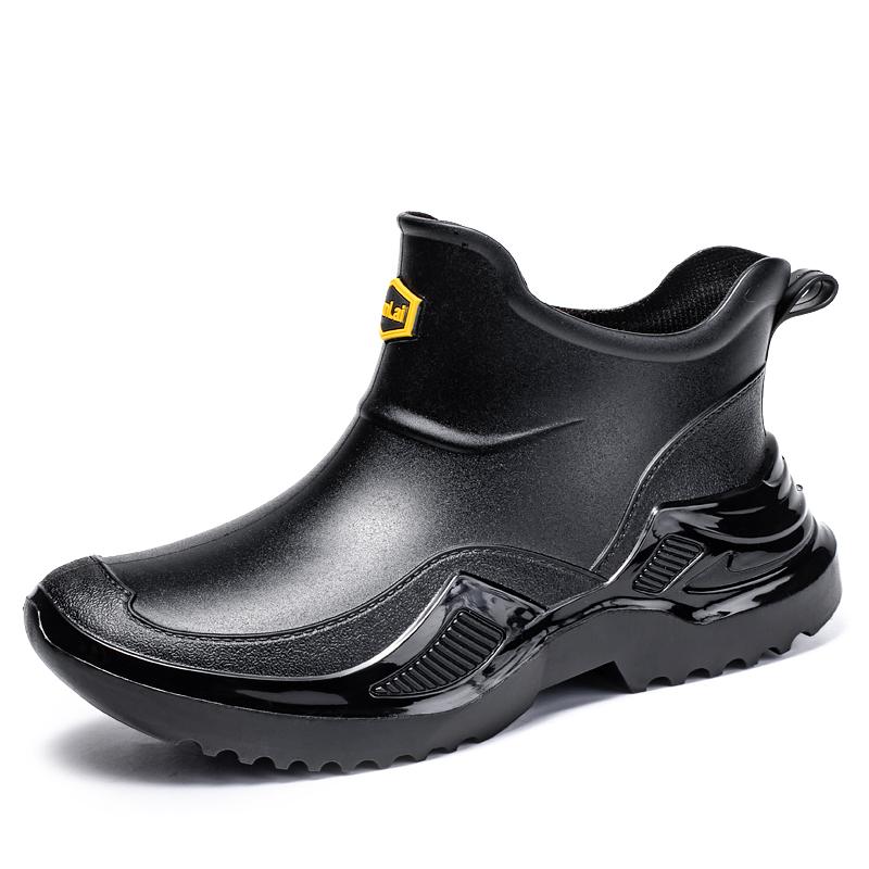Men's Waterproof Work Rain Boots for Fishing Gardening Car Wash Indoor Kitchen Rubber Shoes Durable Comfortable