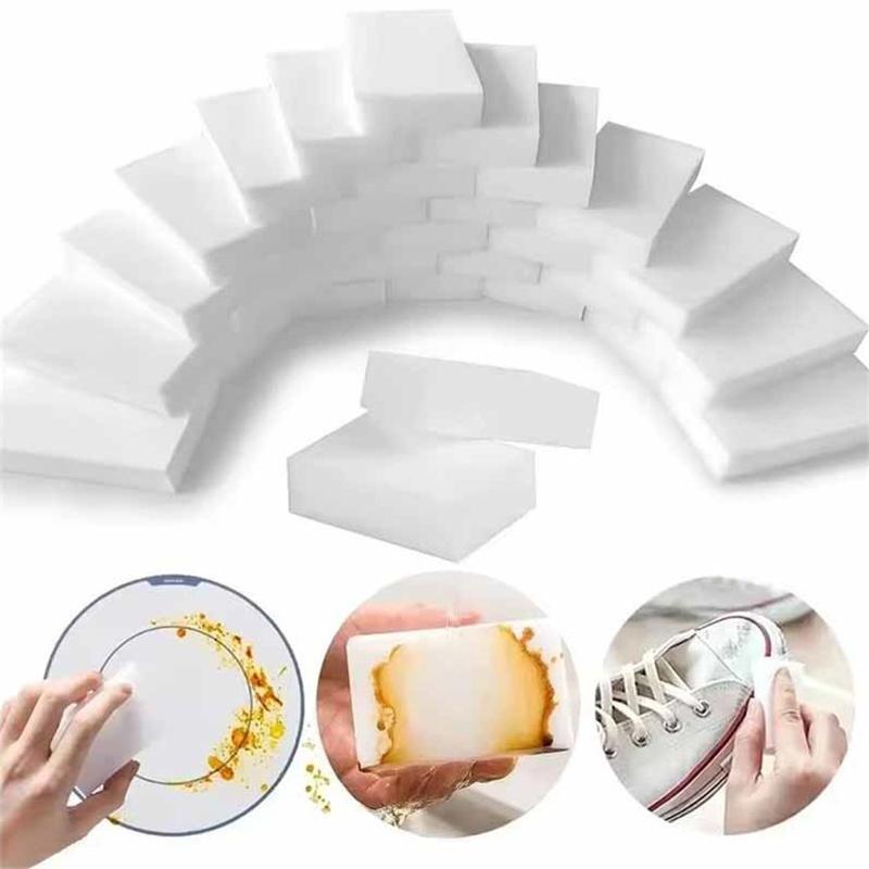 20/50/100pcs Magic Reusable Leather Shoes Stainless Steel Ceramic Wall Surface Marker Pen Oil Stain Cleaning Sponge Household Cleaning Tools