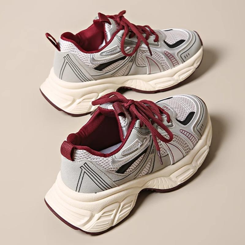 Retro dad shoes women's ins tide 2025 spring new thick-soled heightening versatile fashion casual lightweight sports shoes
