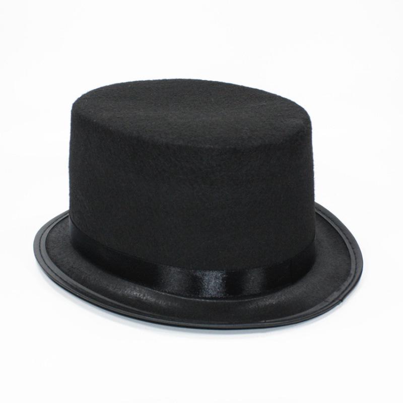 Elegant Green & Black Top Hat with Gold Powder for Adults & Kids, Unisex Magician & Jazz Style.