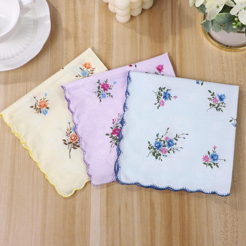 

Ретро Ностальгический 30см Хлопковый Женский Носовой Платок с Пико краем - Впитывающий пот и Стильный 30cm x 30cm (order in multiples of 12)