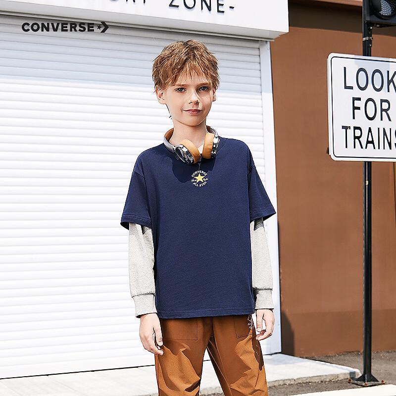 Converse Kids' Faux Two-Piece Cotton Sweatshirt