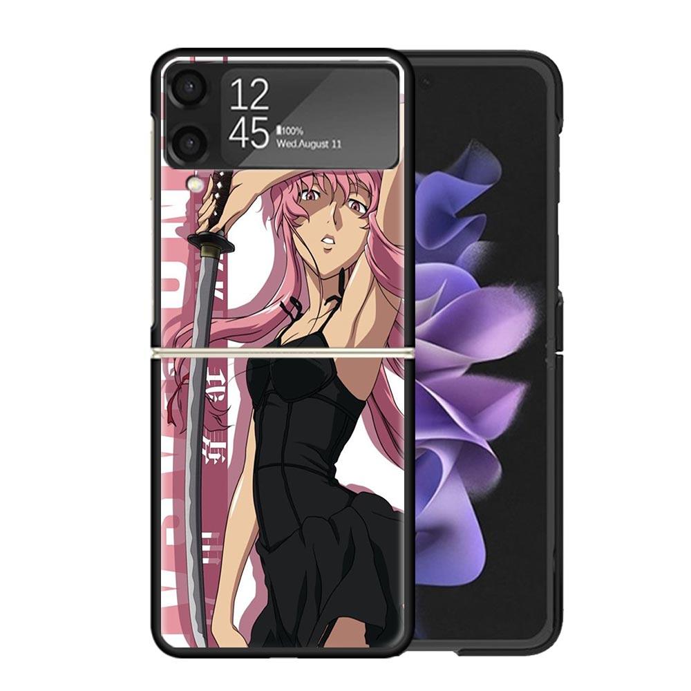 Mirai Nikki Gasai Yuno Anime Cases For Samsung Galaxy Z Flip 4 5 6 7 3 Z Flip7 Flip6 Flip4 Flip5 Flip3 5G Hard Shockproof Fundas