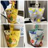 Sky Cartoon Bucket Bag Plant Letter Lunch Bag Reusable Canvas Star Handbag  Female/Girls