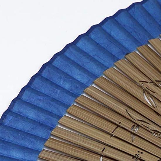 Fan Fan Set mit Superkurzem Blauem [Osaka Choseido] Fächer, Herren, Modisch, Business, Tasche, Halter, Taschentuch, Stoff,