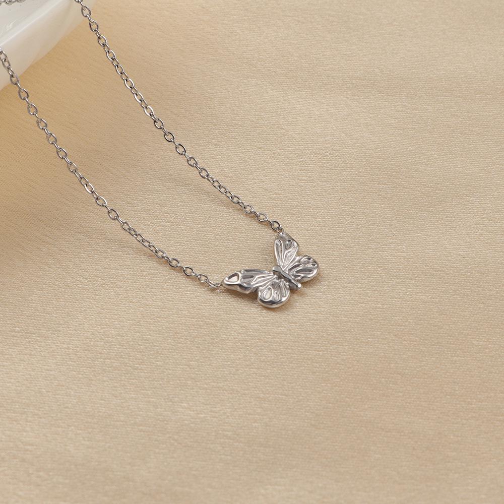 2025 Embossed Butterfly Necklace: 18K Gold-Plated Stainless Steel, Women's Niche Design, Non-Fading
