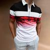 2022 New Independent Station Supply 3D Printing Lapel Short-sleeved Pullover Casual Men's T-shirt Zipper POLO Shirt