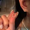 LATS Delicate Small Circle Stud Earrings for Women Gold Crystal Minimalist Summer Jewelry Party Accessories Gift