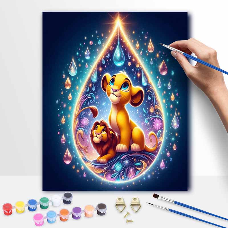 Disney Oil Paint Art Painting Kit Lion King Home Wall Decor 20x30cm
