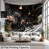 Man Cave Motorcycle Backdrop Vintage Car Repair Shop Photo Booth Background