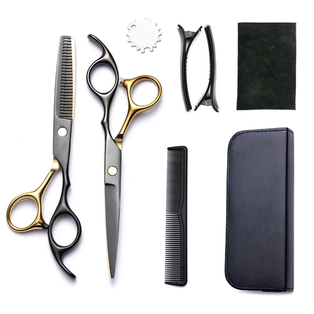 Hairdressing Scissors Set: Colored Straight-Tooth & Thinning Bangs Scissors for Professional Stylists