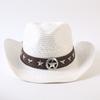 Popular European and American Classic Straw Woven Western Cowboy Hat Men's and Women's Outdoor Fashion OL Wind Woven Top Hat