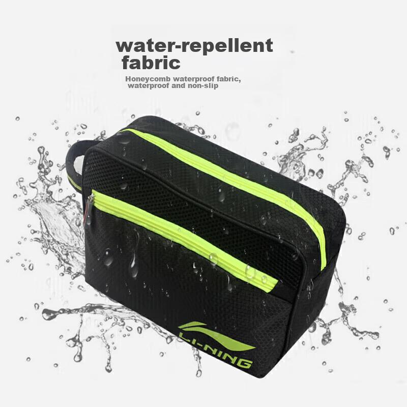 LI-NING Dry-Wet Separation Swim Bag, Waterproof Storage Bag, Black